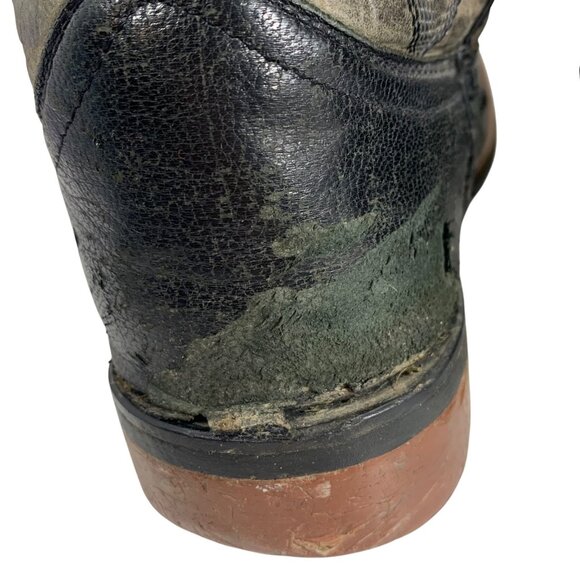 Laredo Mens Isaac 7910 Black Gray Leather Cowboy Western Boots SZ 7.5D FLAWS - Picture 6 of 8